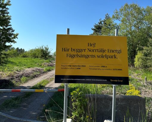 Här bygger Norrtälje Energi Fågelsångens solelpark